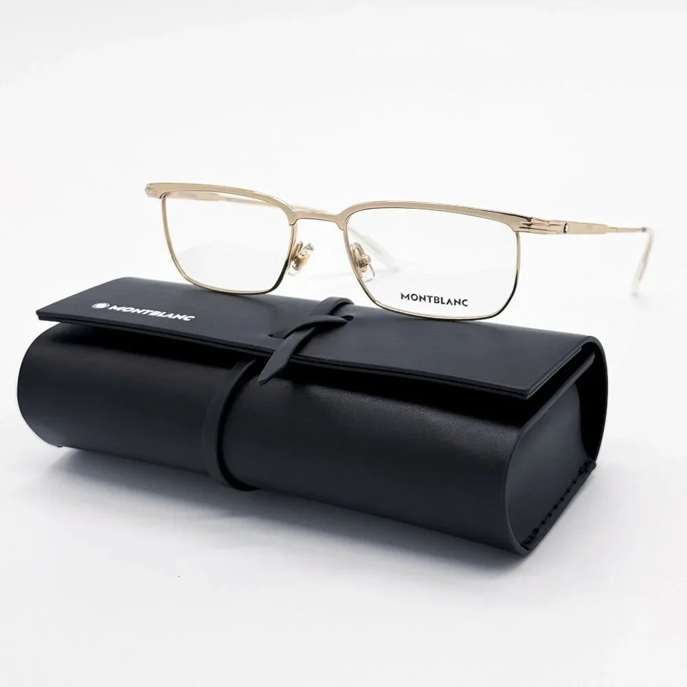 NEW MONTBLANC EYEGLASSES MB0219O 002 GOLD MEN EYEWEAR MONTBLANC